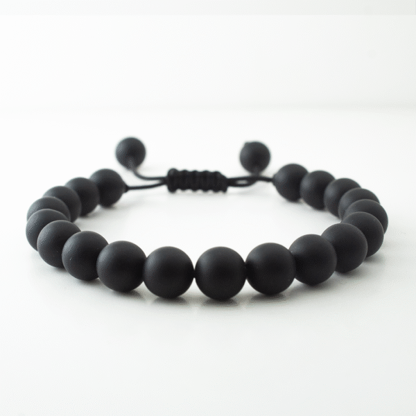 Matte Black Onyx Bead Bracelet