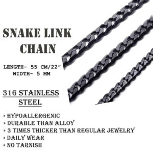 Men’s Black Snake Link Chain - Image 8
