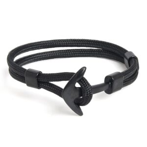 Black Marine Rope Anchor Bracelet - Image 5