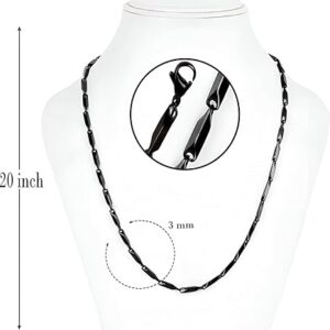 Black Stainless Rice Neck Chain - Image 8