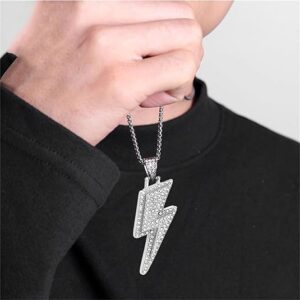 Lightning Storm Spark Iced Pendant - Image 2