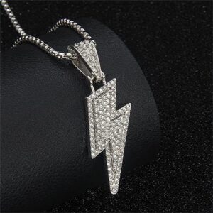 Lightning Storm Spark Iced Pendant