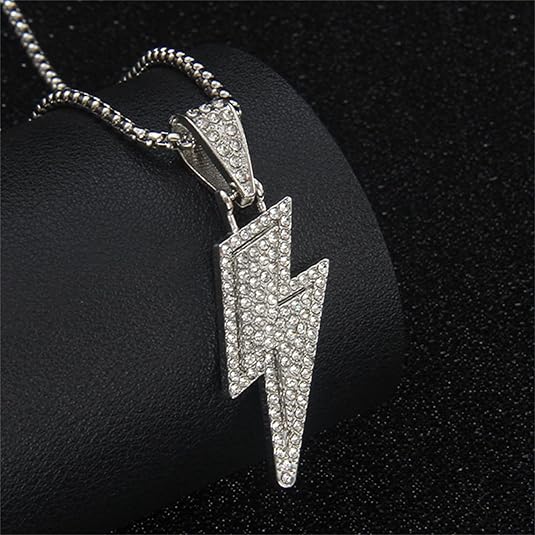 Lightning Storm Spark Iced Pendant