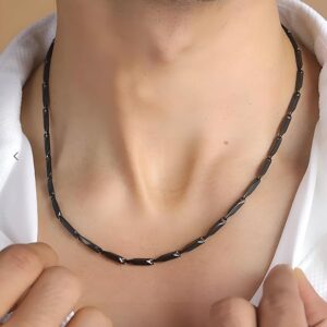Black Stainless Rice Neck Chain - Image 5