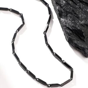 Black Stainless Rice Neck Chain - Image 7