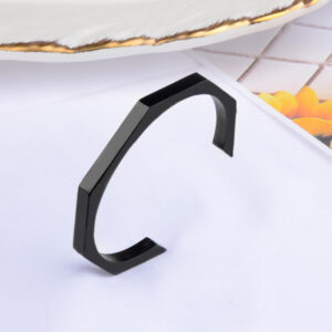 Men’s Geometric Stainless Steel Cuff Bracelet - Image 6