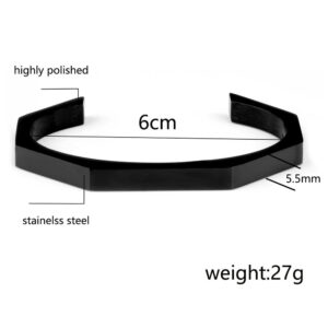 Men’s Geometric Stainless Steel Cuff Bracelet - Image 5