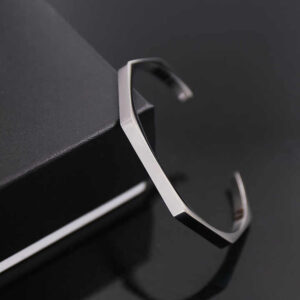 Men’s Geometric Stainless Steel Cuff Bracelet - Image 3