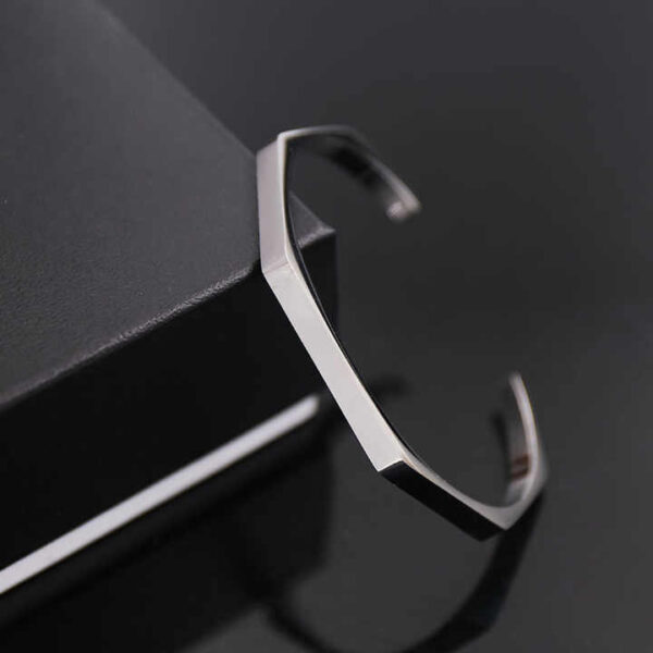 Men’s Geometric Stainless Steel Cuff Bracelet