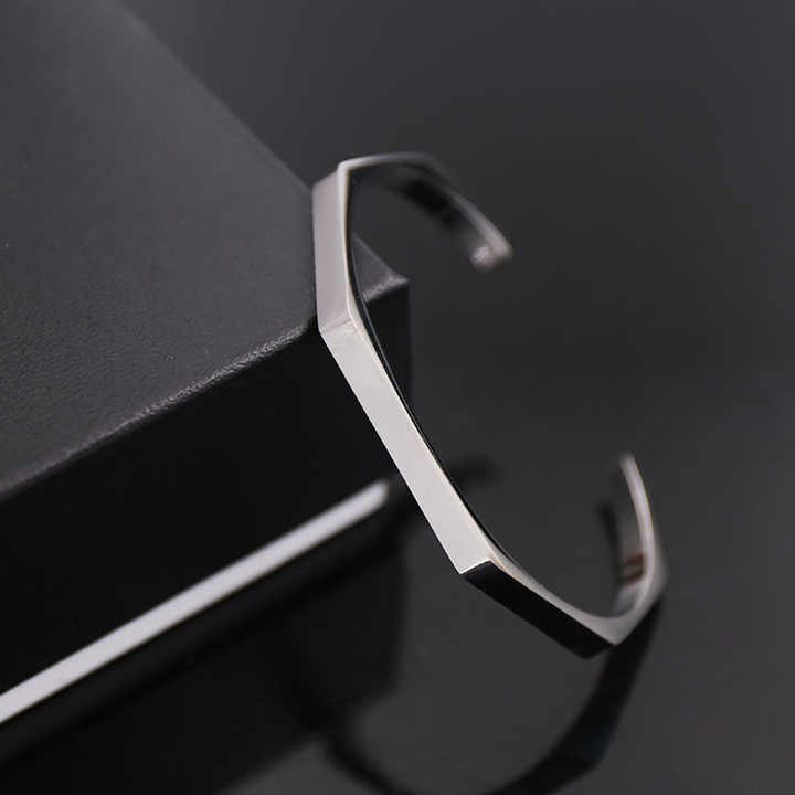 Men’s Geometric Stainless Steel Cuff Bracelet