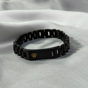 Luxury Black Crown Emblem Bracelet - Image 3