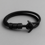 Black Marine Rope Anchor Bracelet