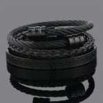 Dual Tone Stainless Steel Cuff Pendant for Men