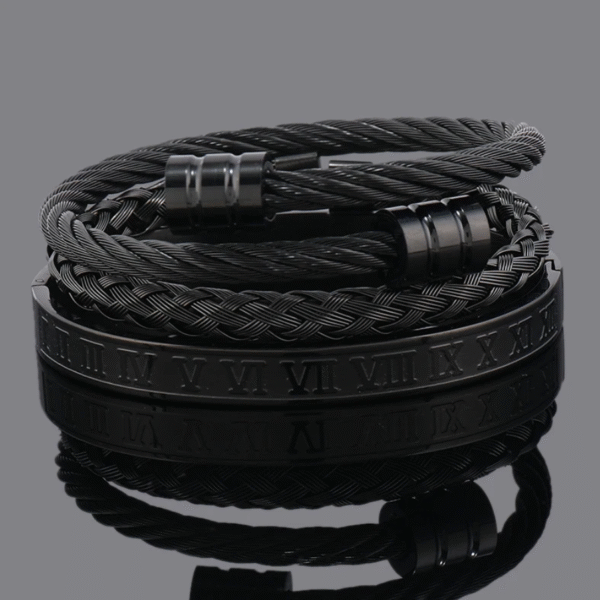 Dual Tone Stainless Steel Cuff Pendant for Men