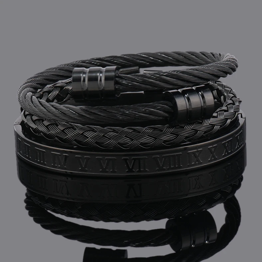 Dual Tone Stainless Steel Cuff Pendant for Men