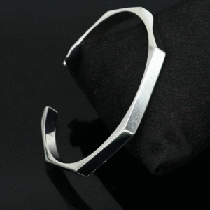Men’s Geometric Stainless Steel Cuff Bracelet - Image 2