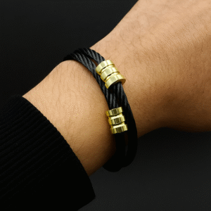 Dual Tone Stainless Steel Cuff Pendant for Men - Image 6