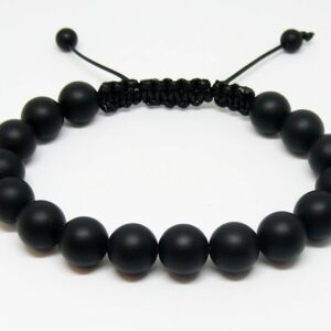 Matte Black Onyx Bead Bracelet - Image 4
