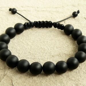 Matte Black Onyx Bead Bracelet - Image 3