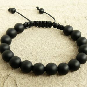 Matte Black Onyx Bead Bracelet - Image 2