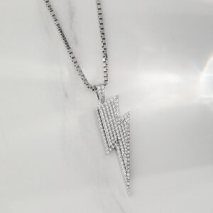 Lightning Storm Spark Iced Pendant - Image 7