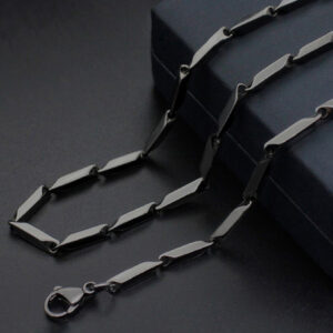 Black Stainless Rice Neck Chain - Image 3