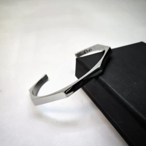 Men’s Geometric Stainless Steel Cuff Bracelet - Image 4