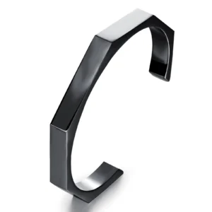 Men’s Geometric Stainless Steel Cuff Bracelet - Image 8
