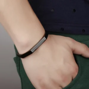 Men’s Geometric Stainless Steel Cuff Bracelet - Image 7