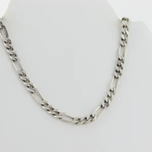 Silver Figaro Chain Necklace For Men - Image 6